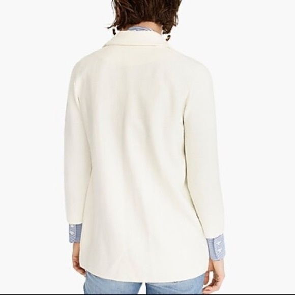 J. Crew / Ivory Sophie Open Front Sweater Blazer - Picture 3 of 5